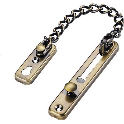 Stahltürkette, Sicherheitsschloss, Schlafzimmertürkette, Diebstahlsicherung, Apartmenthotel, Innentüren und Fenster (Bronze) - AquaForge (1/5)