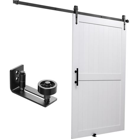 Mophorn Puerta Corrediza de Granero, Panel de MDF 1219 x 2134 mm con Herrajes Incluidos, Superficie de PVC Resistente al Agua, Diseño en H, Movimiento Suave y Silencioso para Hogar y Baño