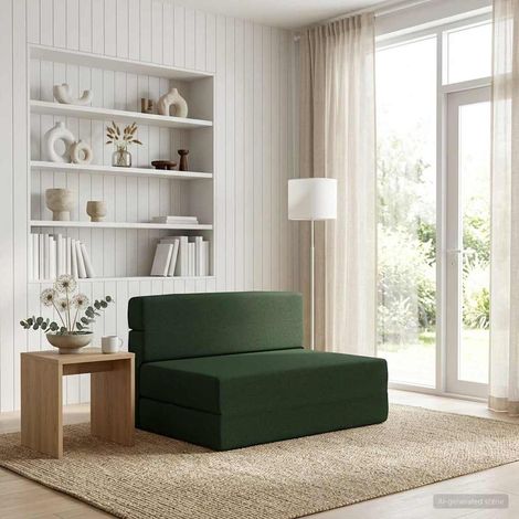Sofá Cama Plegable Verde oscuro 70 x 72 x 60 cm Tela