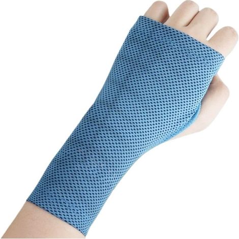 1 paire de bracelets rafraîchissants pour femmes - bandeaux anti-transpiration pour la course, la salle de sport et le sport - manchons d'été fins et absorbants (bleus)