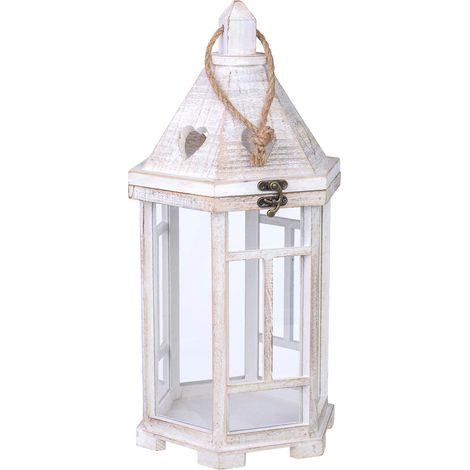 Farol portavelas de madera 22x22x51h cm (1/5)