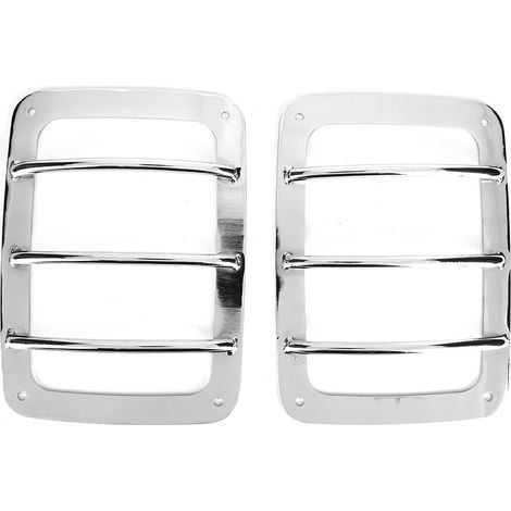 2 Stück Rücklichtabdeckungen, Rücklichtblenden-Schutz, passend für Jeep Wrangler JK 07-17, Silber (1/5)