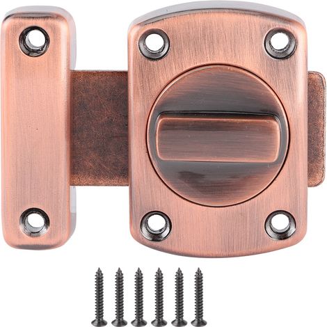 Verrou à pêne coulissant en alliage de zinc pour armoire, placard, tiroir, finition bronze rouge, taille L, loquet à glissière. (1/5)