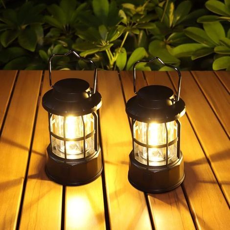 Garden FutureLampe Camping Battant la Batterie, Lot de 2 de Lanterne Camping Lightmness Dimmable, Portable Lampe de Camping Imperméables IPX4, pour le Camping, les Pannes D'énergie, L'urgence (1/2)
