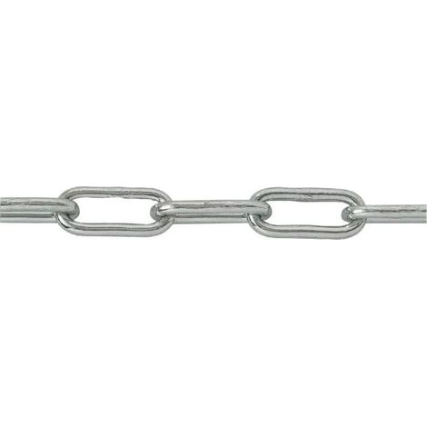 Cadena soldada recta de malla larga en carrete, carrete de 25 m, 3,5 mm, 75, 28 x 7