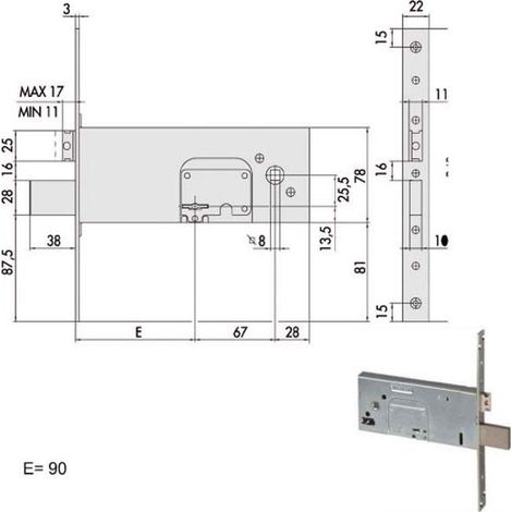 Cerradura Infilare Fasce All 57352-90-0 Cisa
