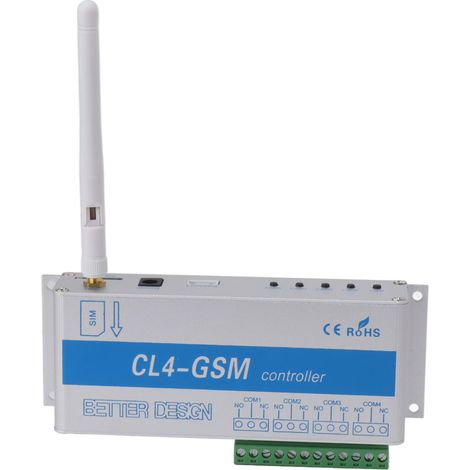 Interrupteur à relais de télécommande GSM/SMS en aluminium, protection IP30, pour garage, hangar ou entrepôt, prise UE 100-240 V (1/5)
