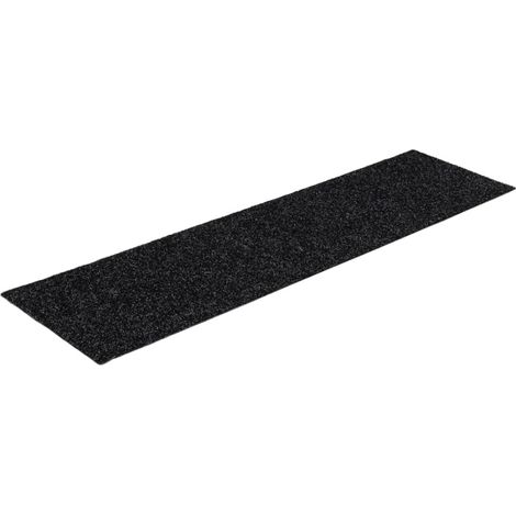 Felpudos autoadhesivos para escaleras, 15 unidades, 76 x 20 cm, rectangulares, negros vidaXL