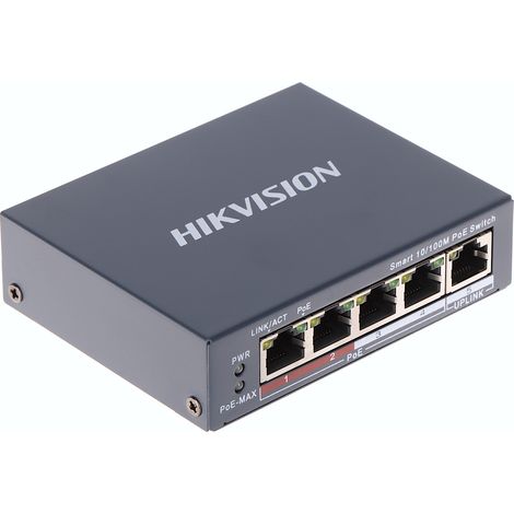 Switch POE a 4 porte Hikvision DS-3E1105P-EI (1/4)