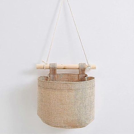 Lot de 2 sacs de rangement suspendus amovibles pour petits objets - Beige (1/5)