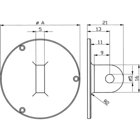 Placa  posterior  con  ojal  para  el  anillo  exterior  Ø  58  mm  para  comparadores  KÄFER (1/2)