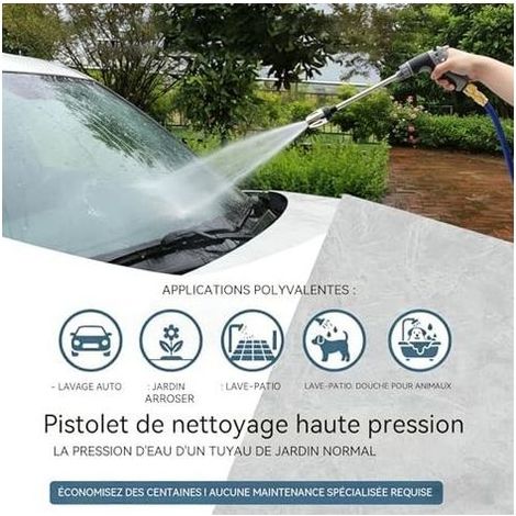 Pistolet Haute Pression Tuyau Arrosage-High-Pressure Water Jet-Pistolet Nettoyeur Métal Robuste Avec Buse Rotative 360° Réglable, Pour Lavage Auto, Terrasse, Sol Et Plantes (A) A -
