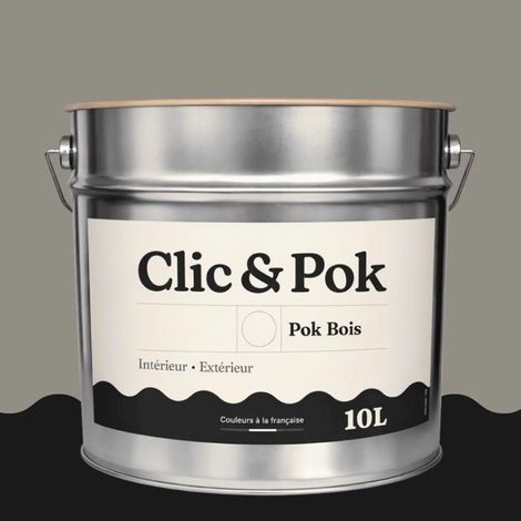 Peinture Bois Extérieur – POK BOIS - 10L - RAL 7030 - Gris pierre- Résistante aux intempéries - Ne s'écaille pas