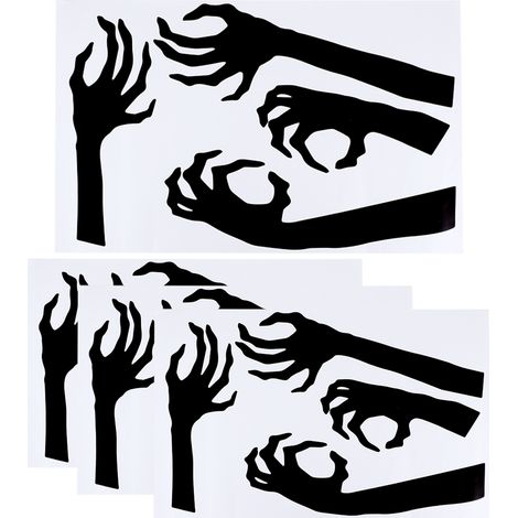 4 Autocollants Muraux Effrayants Halloween pour Salon Chambre Fête Décor (1/5)