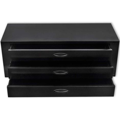 vidaXL Cajón de herramientas de metal con 3 cajones negro (1/2)