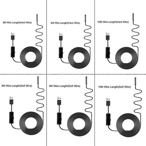 Caméra d'inspection industrielle endoscopique étanche IP67, objectif 8mm, 8 LED intégrées, endoscope USB pour contrôle visuel. (1/5)