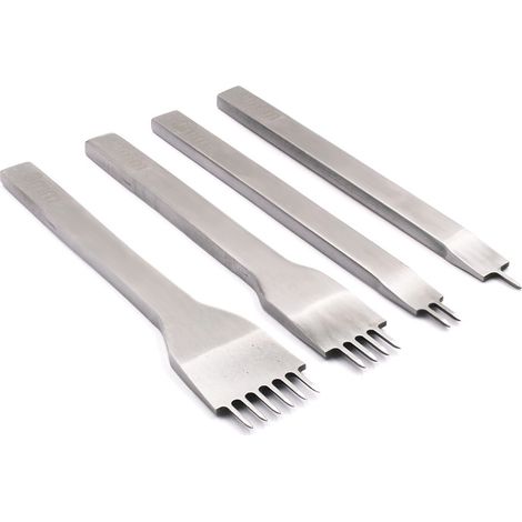 Ahlsen DIY 4 mm – 1/2/4/6 Zinken mit Diamant, Leder, Metall, DIY, Nähen, Locher, Schnürung, Perforieren, Nähwerkzeuge (4er-Set) (1/3)