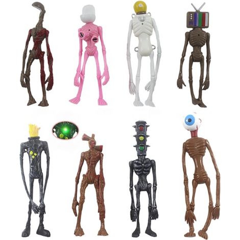 Lot de 4 ou 8 figurines de personnages de films d'action, jouets d'horreur, modèles de poupées avec lumière, décoration de bureau (1/5)