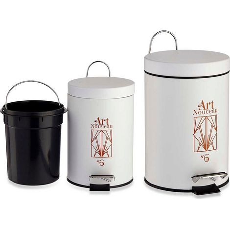 Cestino rotondo bianco in stile Art Déco