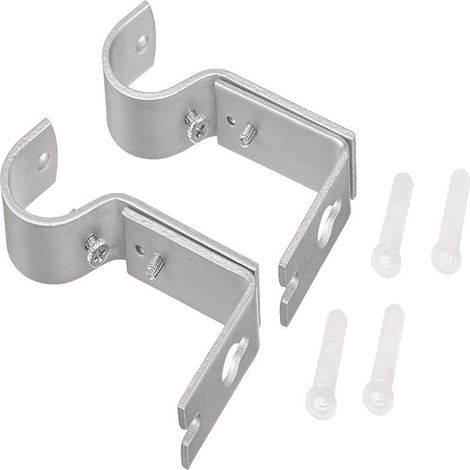CYRILL – Ganci da parete regolabili per carichi pesanti per aste per tende da 25 mm (1 pollice), confezione da 2, staffe regolabili, alpacca. (1/4)