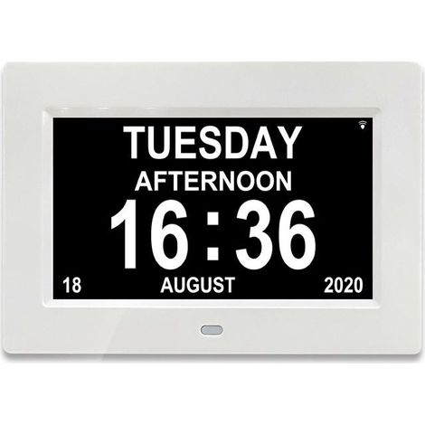 7-inch digital clock – Clear display of day, week, month – Dual 12/24-hour mode – Alzheimer's medication reminder (1/3)