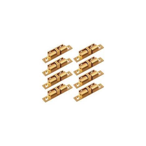 Lot de 8 verrous de porte à double bille, perles de fermeture pour portes de placard et d'armoire, perles de contact à ressort pour portes (doré, 60 mm) (1/5)