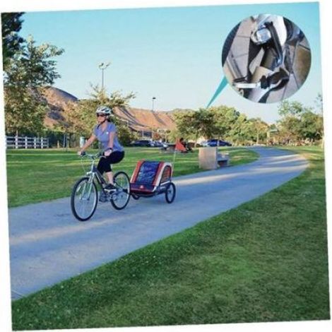 Attelage remorque vélo 2 pièces métal, robuste, facile à installer, compatible garçon/fille/animaux (1/5)