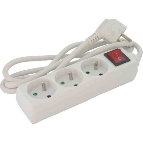 Multiprise Dhome 3 Prises Interrupteur 3 Prises 2p+t Avec Interrupteur - Dhome (1/3)