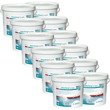 Pack Chlorilong Classic 5 kg - Galets de chlore Bayrol Quantité Pack de 12 (1/2)