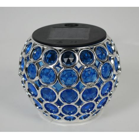 Blue Solar Hollow Ball Hanging Lamp, LED Outdoor Small Chandelier, Outdoor Lawn Garden Lamp (1/5)