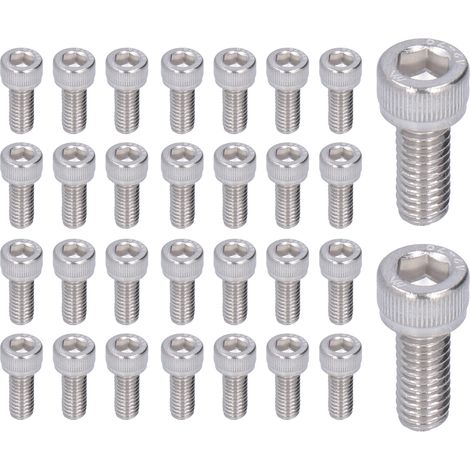 30 A2-70 Edelstahl 304 Marinequalität Innensechskantschrauben, hochwertige Schrauben, 30er-Packung M6x35