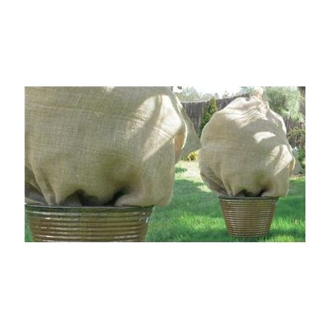 Destockoutils – Lot de 6 sacs d'hivernage pour plantes – Toile de jute respirante – Dimensions 58x66 cm – Corde de serrage pour protection optimale