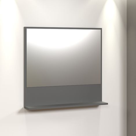 Miroir de salle de bain contemporain anthracite Lissandre (1/4)