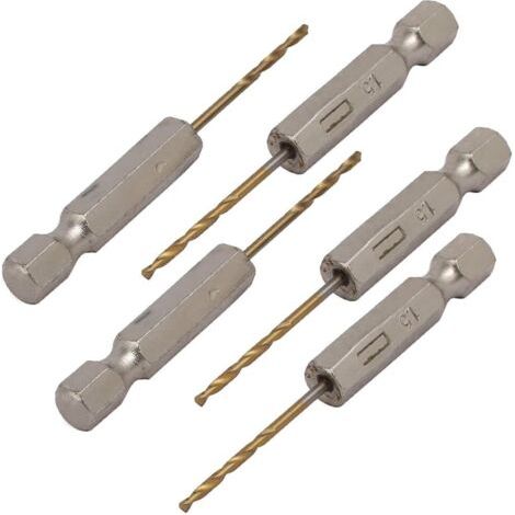 5pcs Foret hélicoïdal HSS Perçage 1,5mm Dia 2 flûtes 1/4" queue Hex (1/4)