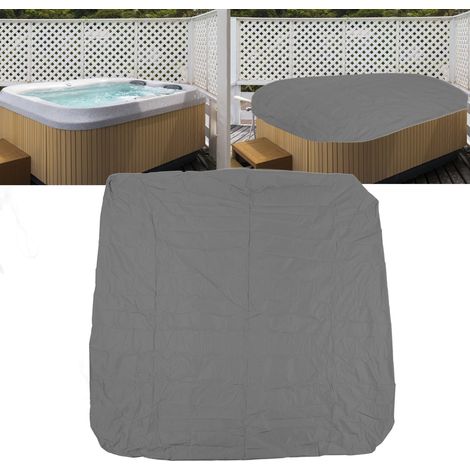 Schutzhülle für Whirlpool – [wasserdicht] 190 % Polyester-Taft, silber, wetterfest – Maße: 231 x 231 x 30 cm – Grau – inklusive Aufbewahrungstasche (1/5)