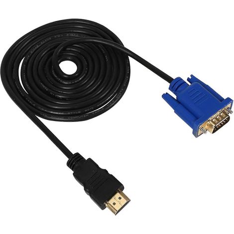 Câble adaptateur HDMI Gold mâle vers VGA mâle 15 broches HDTV 1,8 m (6 pieds) 1080p (1/3)