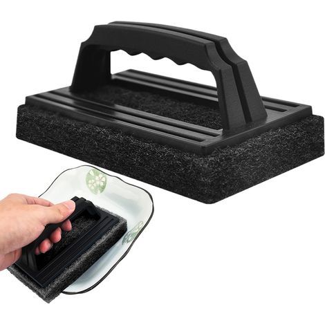 Brosse de nettoyage pour plaques de cuisson avec manche ergonomique – Outil de nettoyage pour poêles et grilles en fonte, un accessoire pratique en cuisine (1/5)