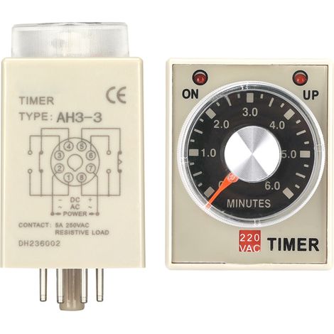 220VAC 6 Minuten Einschaltverzögerung Timer Zeitrelais AH3-3(6M) (1/5)