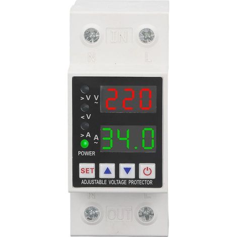 Protecteur de surtension et de sous-tension AC230V, limite de courant, retard de réinitialisation automatique, dispositif de protection de tension, évalué 40A (1/5)