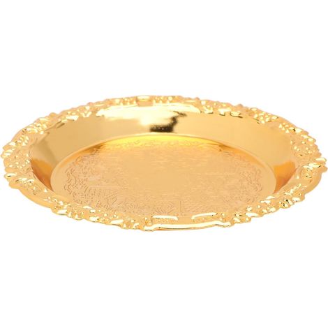Plateau à Bijoux en Métal Vintage Orange Élégant, Rangement Cosmétique Pratique et Gain de Place pour Bureau ou Décoration (1/5)
