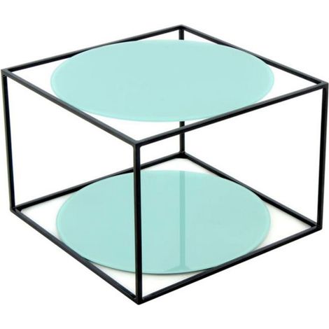 Table d'Appoint Design "Cody" 50cm Vert & Noir (1/3)