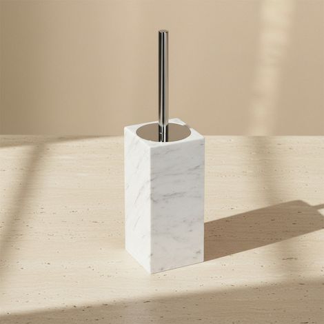 BATHBAZAAR - Pot à balai brosse WC en marbre véritable