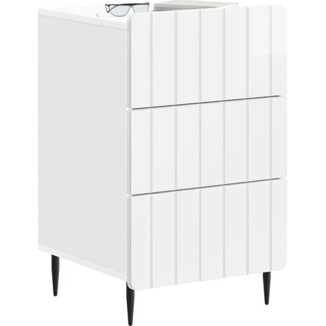 Maison Exclusive - Armadio da Notte con cassetto Bianco Lucido 43x 41 x 68 cm