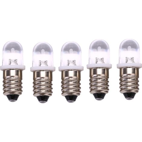 Ampoule LED, lot de 5, culot E10, 3V, 4,5V, pour usage résidentiel, commercial ou remplacement des alimentations conventionnelles.-AquaForge (1/5)