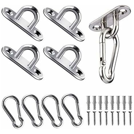 [NEVER USED] Ceiling Hook, 50KG Capacity Stainless Steel Oblong Eye Plates for Yoga Swings Hammocks Awning Boat Accessories (24 Pieces)