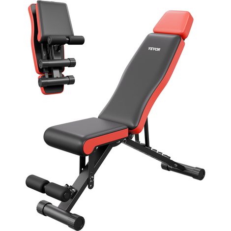 VEVOR Panca pesi Stabile e Resistente per Allenamento Completo del Corpo, Panca Regolabile per Esercizi, Sit Up per Allenamento della Forza con Protezione Estesa per Testa Collo 300 kg