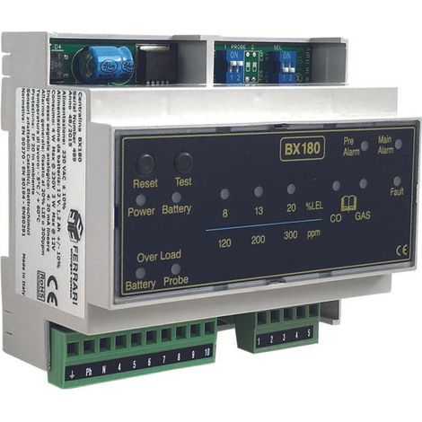 Centralina rilevazione fughe gas 1 zona bx180 6 moduli