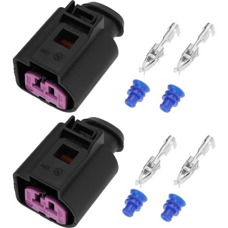 2 connettori femmina sigillati a 2 pin per riparazione 1J0973772 Alternatore compatibile con Audi compatibile con VW compatibile con Seat compatibile con Sokda (1/5)