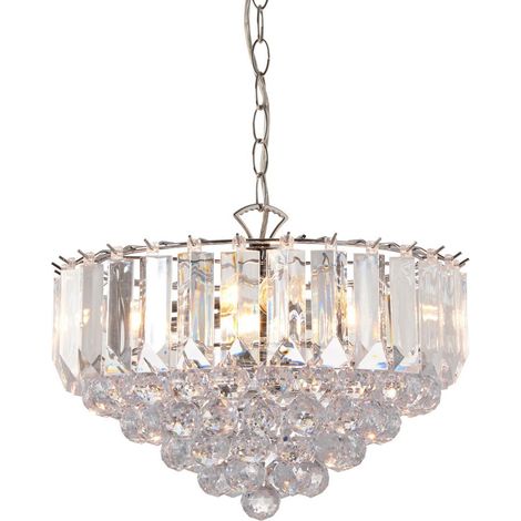 Endon Fargo - Luminaire suspendu à 3 ampoules au chrome, acrylique transparent, E14 (1/5)