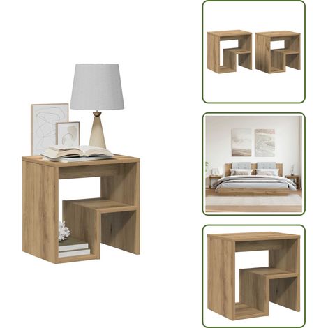 Nachttische 2 Stk. Artisan-Eiche 40x30x40 cm Holzwerkstoff - Nachttisch - Nachttischschränke - Nachtschrank - Bettschrank (1/5)